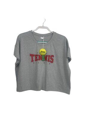 Penn Shirt XL Gray Tennis Club Graphic Tee Boxy Oversized Retro Sport Activewear